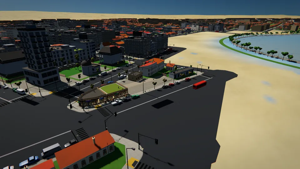 Wo die Stadt auf den Strand trifft